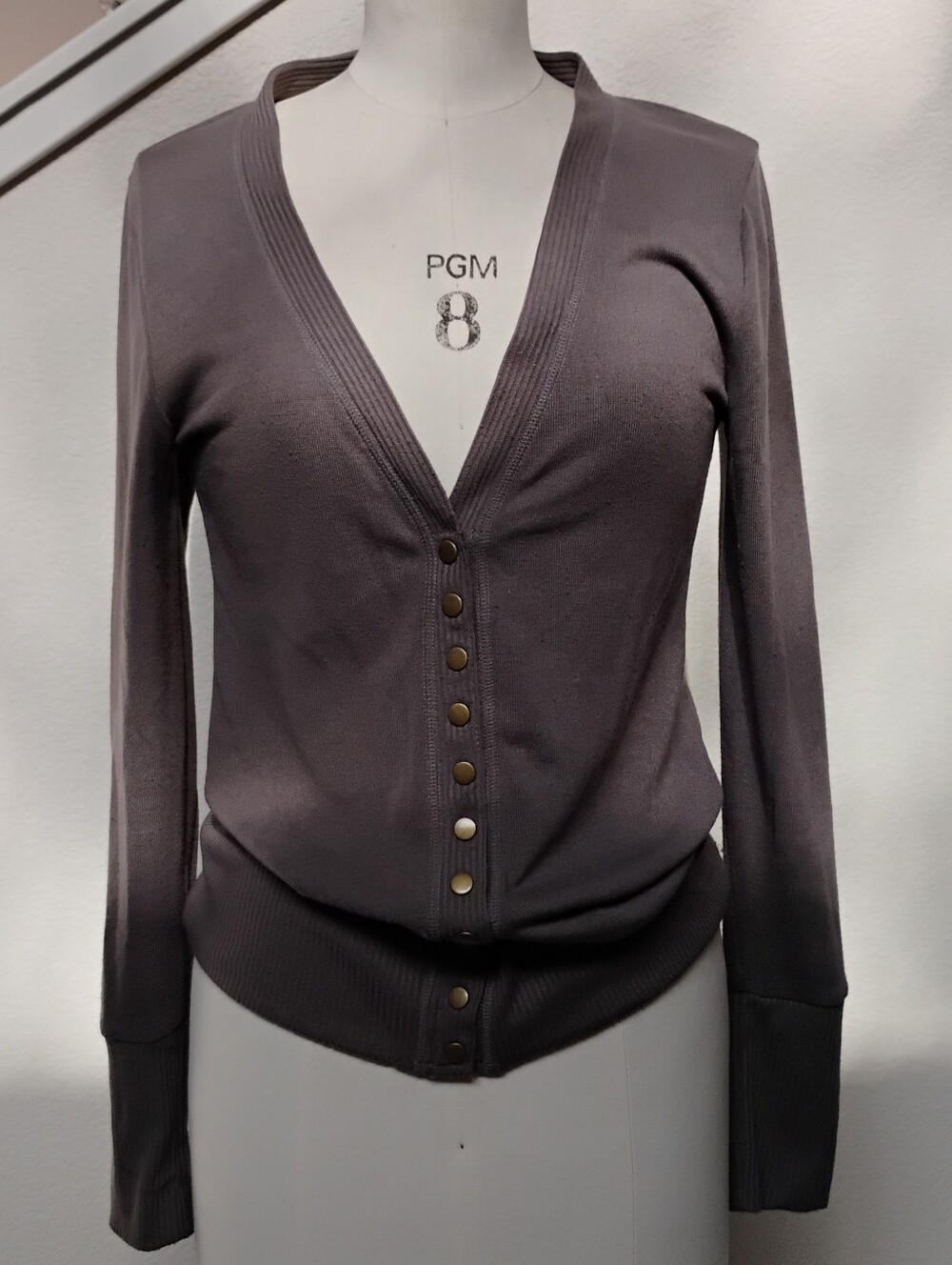 Zenana Outfitters Women's Button-Front V-Neck Cardigan - Gray
